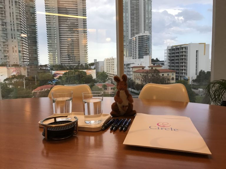 Meeting room with large windows