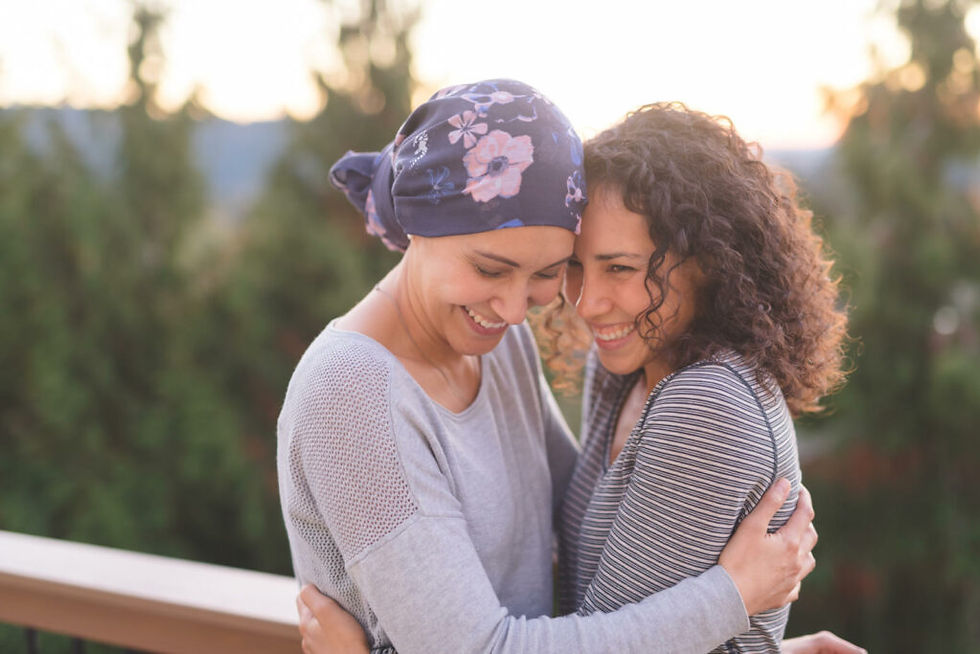 two women embracing