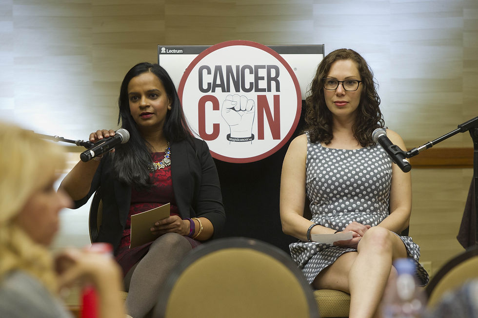 women speaking at cancer panel