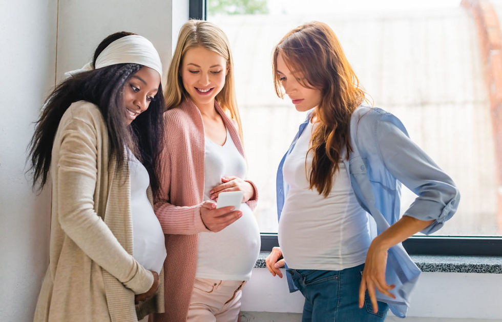 three pregnant women - sisterhood in surrogacy