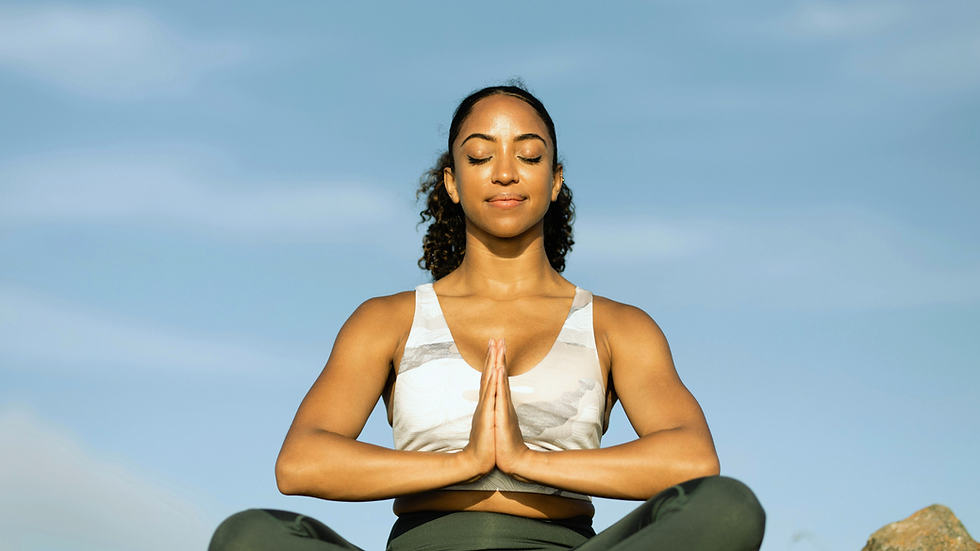 Woman doing yoga in park